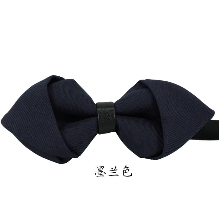 sharp angle bow tie wedding polyester silk bow tie men's solid color men's bow tie children's multi-color spot wholesale