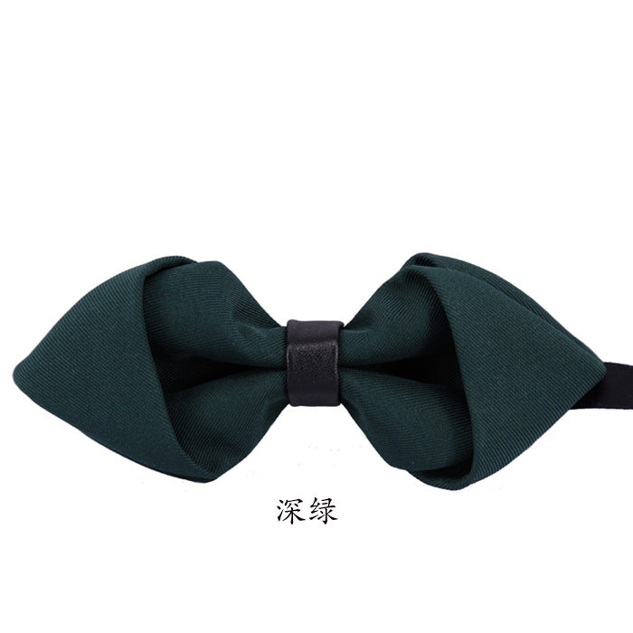 sharp angle bow tie wedding polyester silk bow tie men's solid color men's bow tie children's multi-color spot wholesale