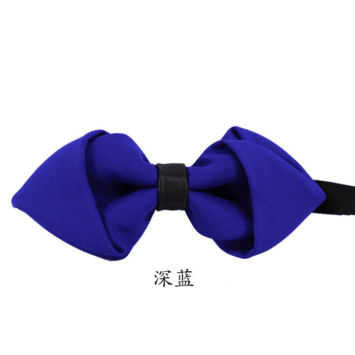 sharp angle bow tie wedding polyester silk bow tie men's solid color men's bow tie children's multi-color spot wholesale