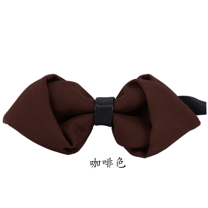 sharp angle bow tie wedding polyester silk bow tie men's solid color men's bow tie children's multi-color spot wholesale