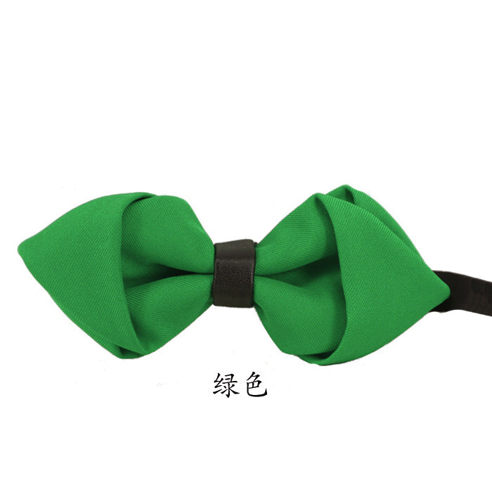 sharp angle bow tie wedding polyester silk bow tie men's solid color men's bow tie children's multi-color spot wholesale