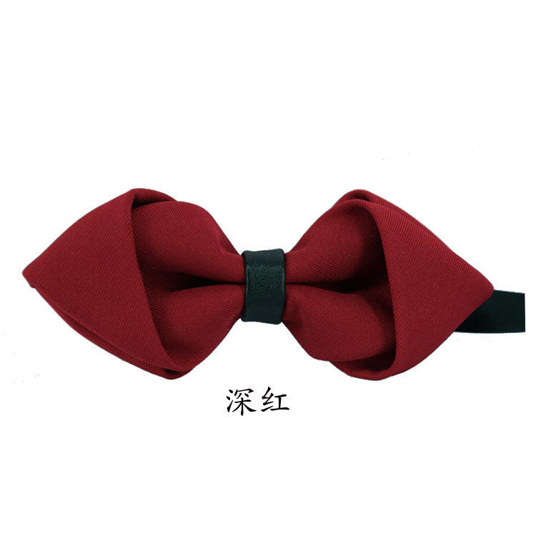 sharp angle bow tie wedding polyester silk bow tie men's solid color men's bow tie children's multi-color spot wholesale