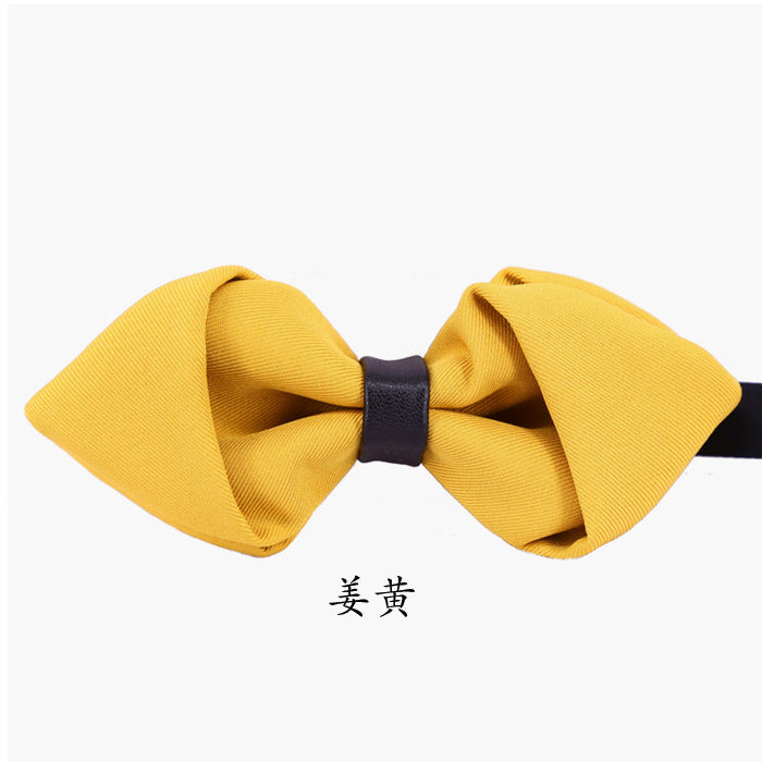 sharp angle bow tie wedding polyester silk bow tie men's solid color men's bow tie children's multi-color spot wholesale