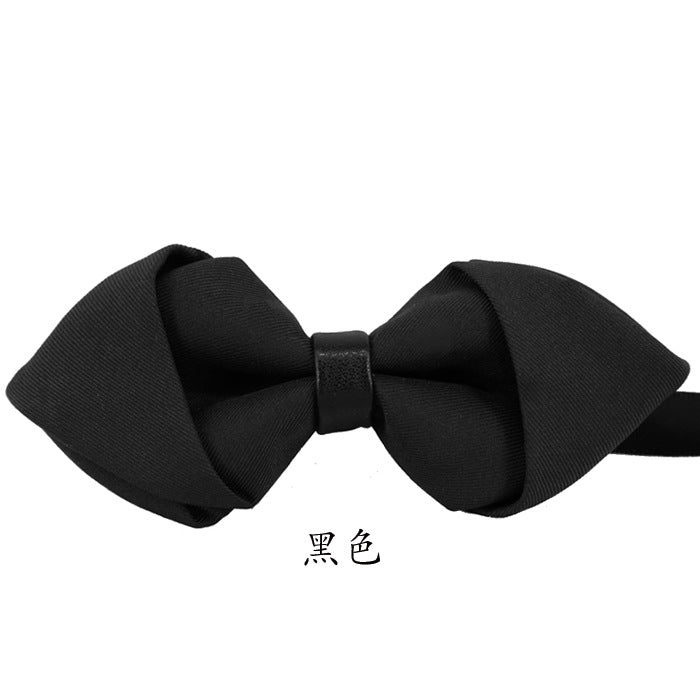 sharp angle bow tie wedding polyester silk bow tie men's solid color men's bow tie children's multi-color spot wholesale