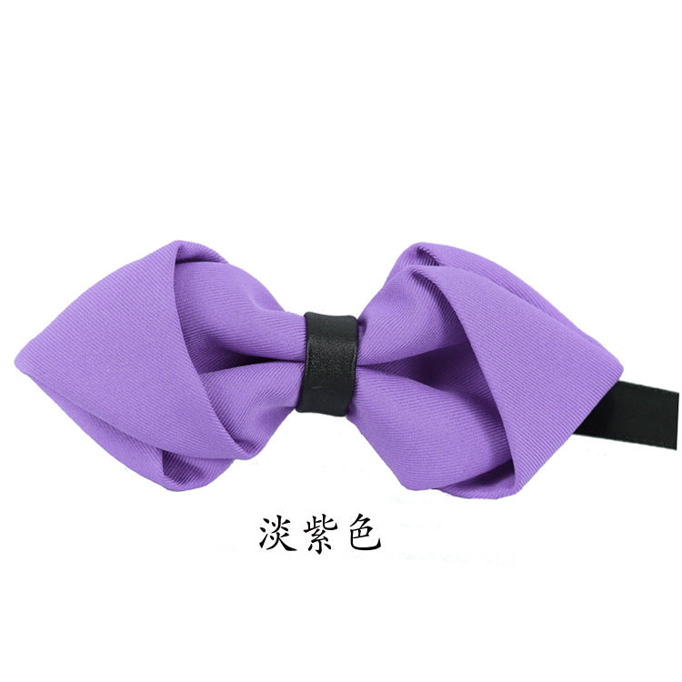 sharp angle bow tie wedding polyester silk bow tie men's solid color men's bow tie children's multi-color spot wholesale