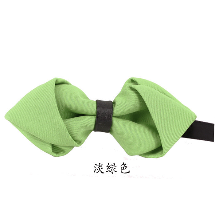 sharp angle bow tie wedding polyester silk bow tie men's solid color men's bow tie children's multi-color spot wholesale