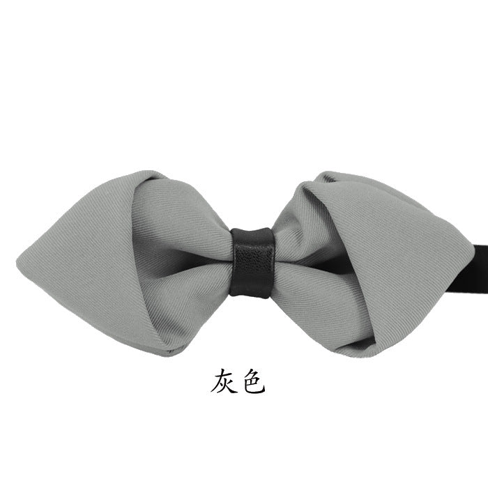 sharp angle bow tie wedding polyester silk bow tie men's solid color men's bow tie children's multi-color spot wholesale