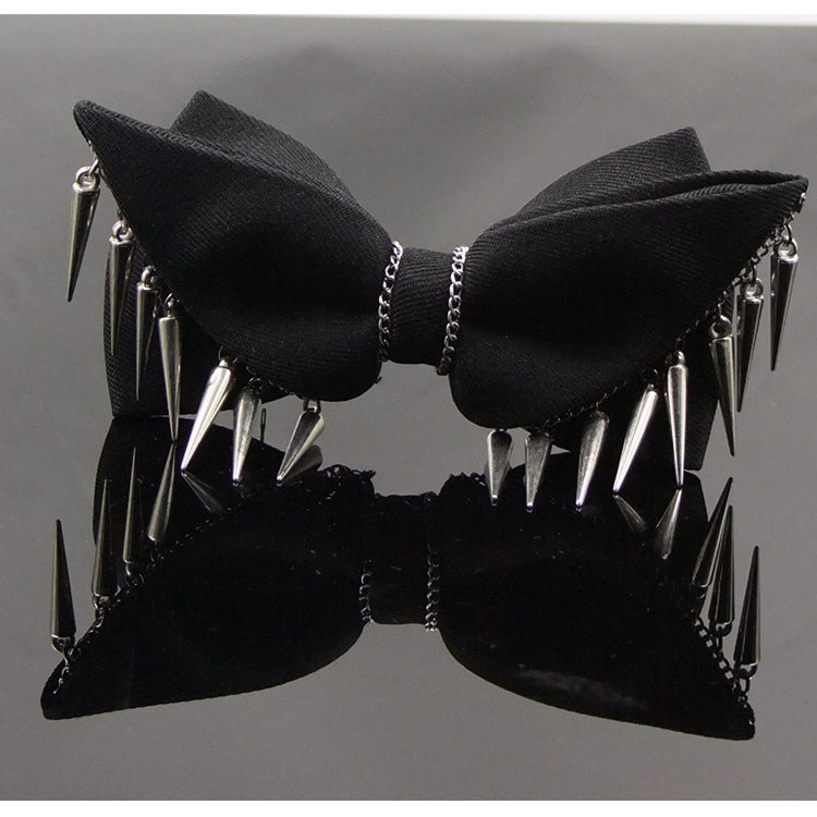 Bow tie for men, business casual, classic black punk bow tie, accessories, bow tie jewelry, metal bow