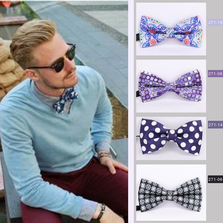 Trendy print plaid bow tie men's groom groomsman business party gentlemen men's bow tie special offer bow tie