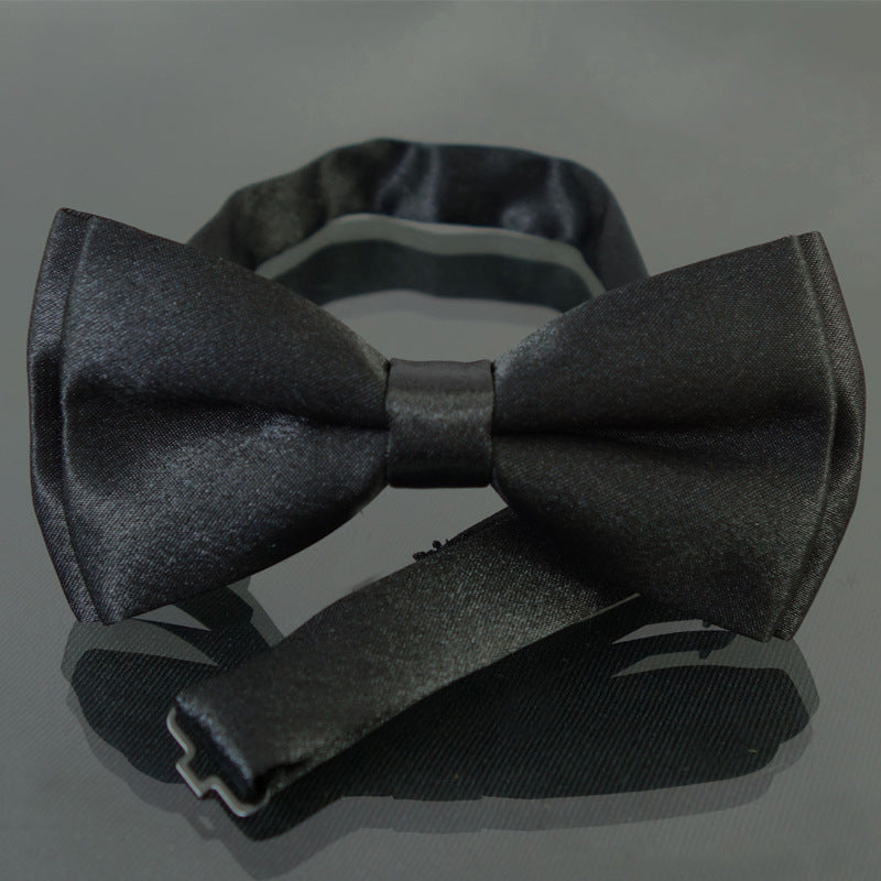 Men's and Women's Bow Tie Black Red Classic Knot Business Casual Bow Tie Solid Color Champagne Men's Bow Tie