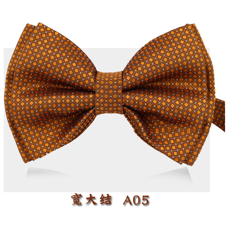 Men's Bow Tie Dark Blue Check Bow Tie Men's and Women's Flower Collar Wedding Groomsman Graduation Student Business Bow Tie