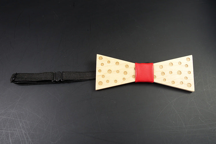 men's wooden polka dot collar wedding celebration wooden bow tie banquet nightclub wedding groom bow tie customized