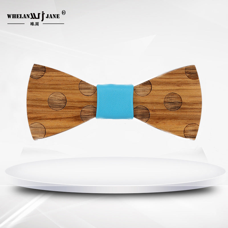 men's wooden polka dot collar wedding celebration wooden bow tie banquet nightclub wedding groom bow tie customized