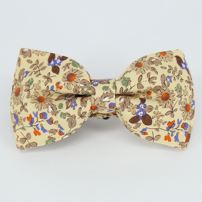 Men's Business Cotton Pastoral Style Woolen Hooked Men's Bow Tie Bow Handkerchief The size can be customized
