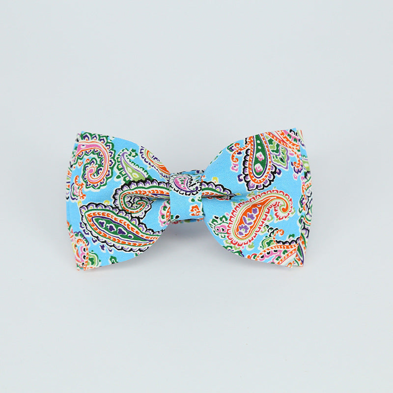Men's Business Cotton Pastoral Style Woolen Hooked Men's Bow Tie Bow Handkerchief The size can be customized