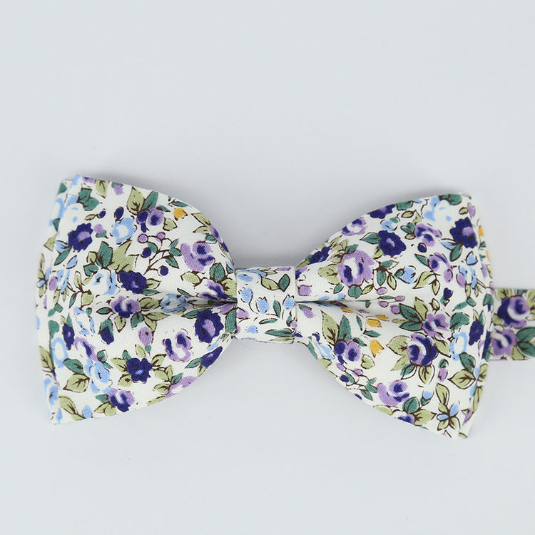 Men's Business Cotton Pastoral Style Woolen Hooked Men's Bow Tie Bow Handkerchief The size can be customized