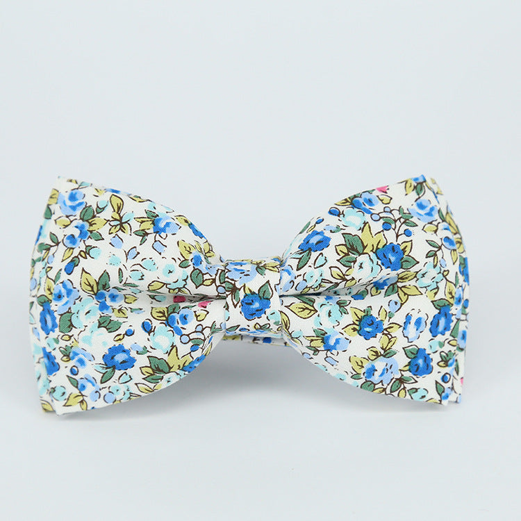 Men's Business Cotton Pastoral Style Woolen Hooked Men's Bow Tie Bow Handkerchief The size can be customized