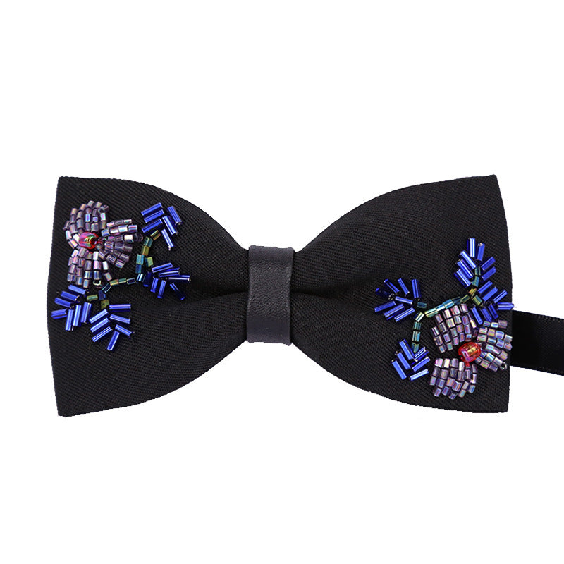 authentic bow tie embroidery bead embroidery male wedding wedding groom male and female bow tie crystal pearl parent-child new products