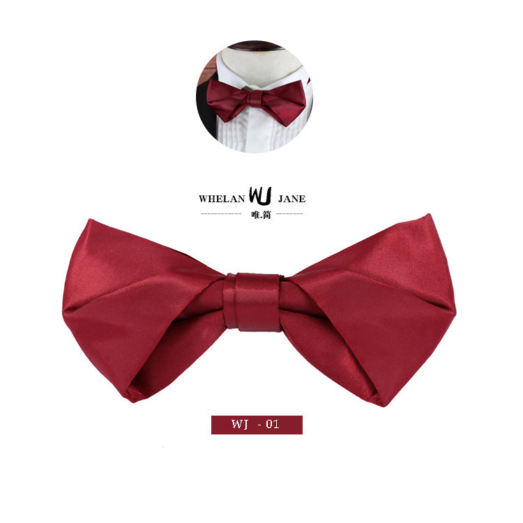 Fashionable wedding jujube red bow tie formal wear men's bow tie black classic bow tie extra hard bow bow metal buckle extra hard