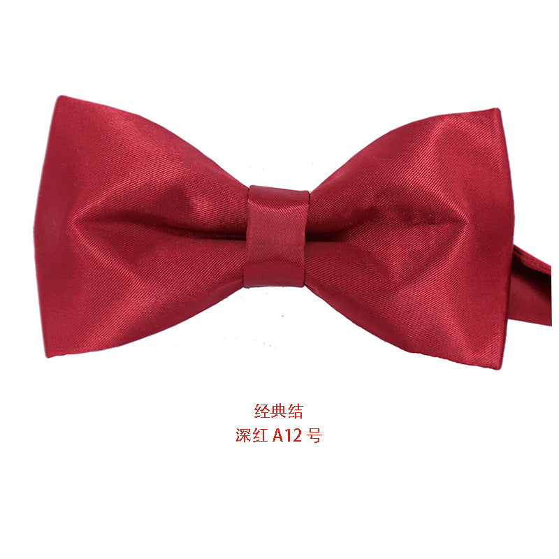 Fashionable wedding jujube red bow tie formal wear men's bow tie black classic bow tie extra hard bow bow metal buckle extra hard