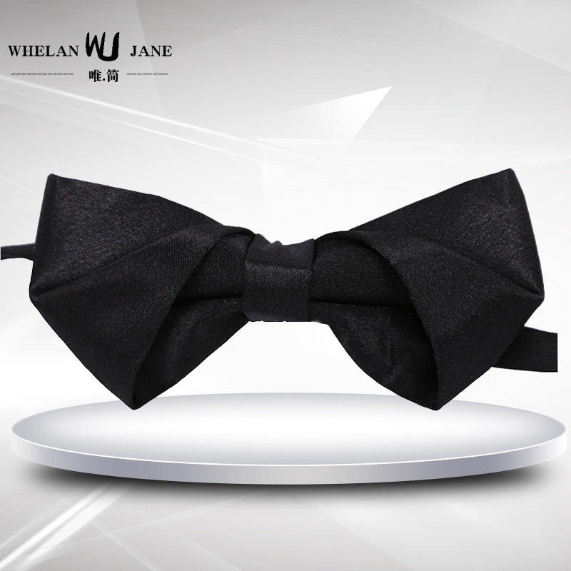 Fashion Formal Wedding Bow Tie Black Men's Wedding Bow Tie Pattern Tincloth Collar Flower Hardness can be customized