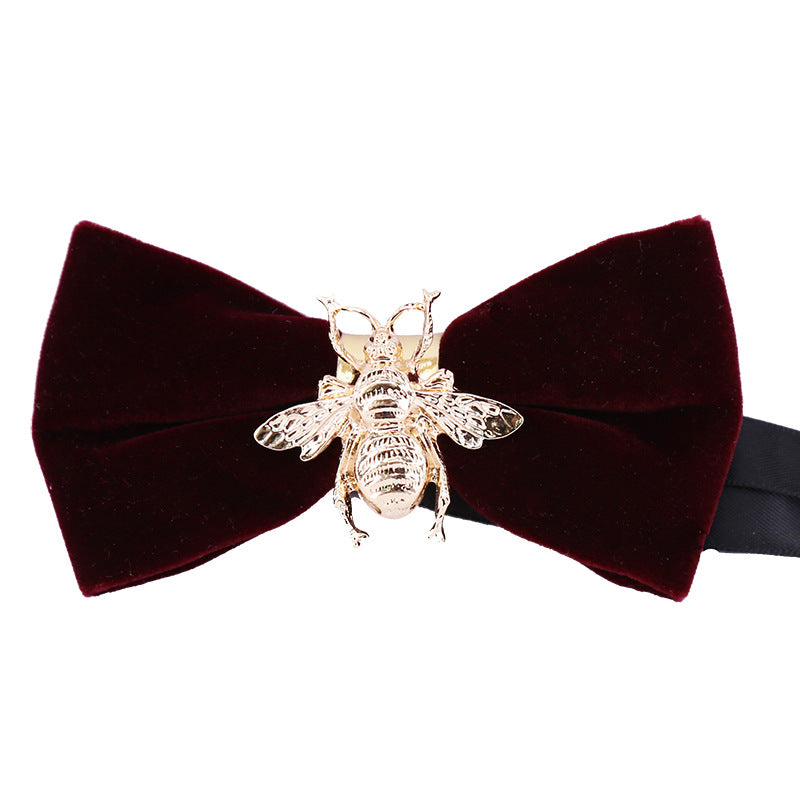 Groom, velvet bow tie, men, Nordic insects, wedding fashion, British Korean version, best man, bow tide, multi-color can be determined