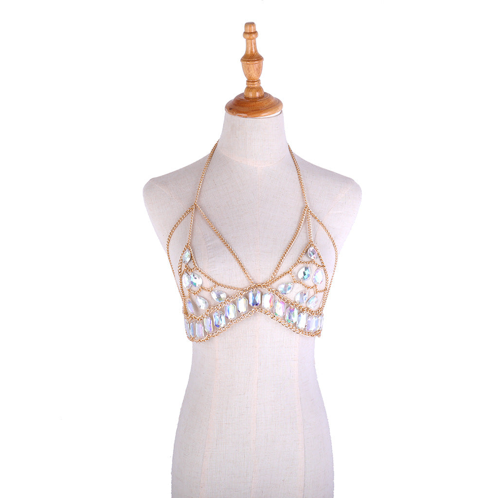 HOT European and American cross-border accessories new summer fashion beach water drops acrylic bikini body chain NEW