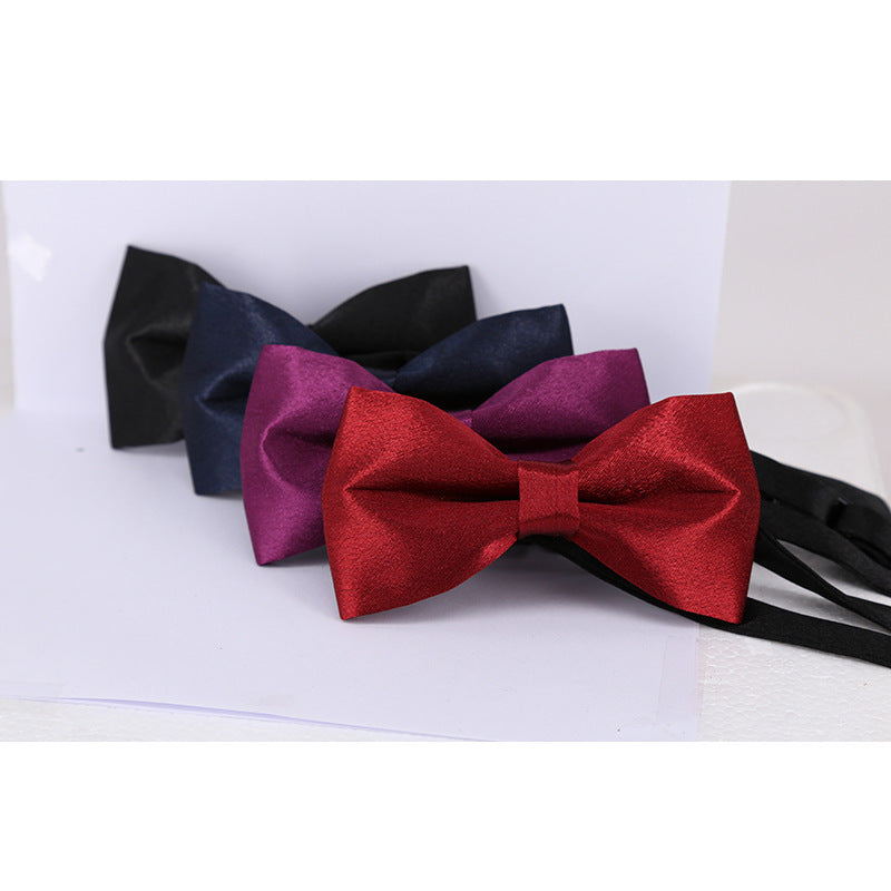 Fashion Formal Wedding Bow Tie Black Men's Wedding Bow Tie Pattern Tincloth Collar Flower Hardness can be customized