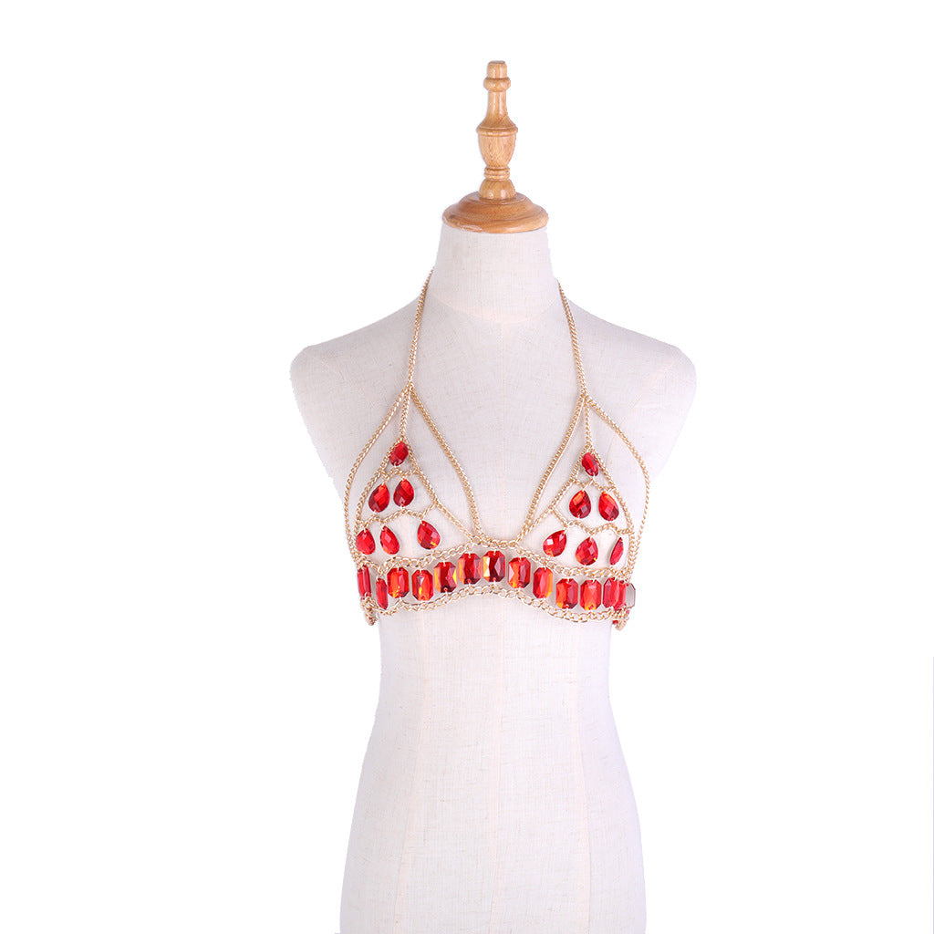 HOT European and American cross-border accessories new summer fashion beach water drops acrylic bikini body chain NEW