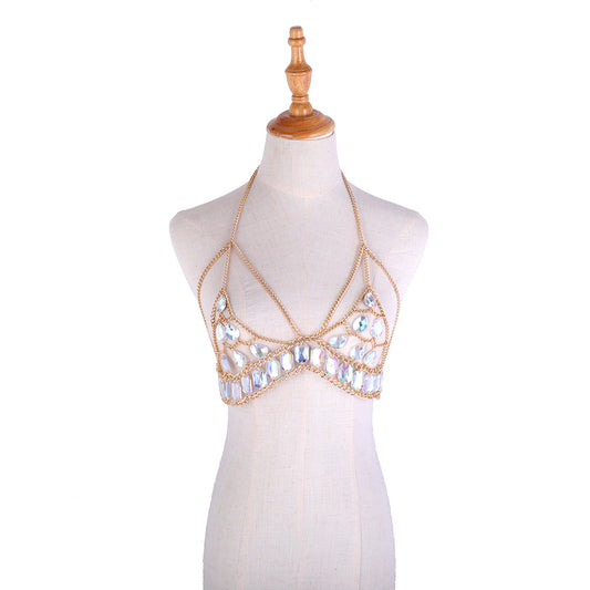 HOT European and American cross-border accessories new summer fashion beach water drops acrylic bikini body chain NEW