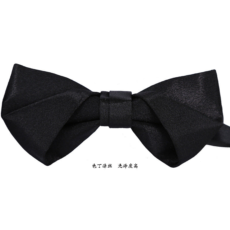 Fashion Formal Wedding Bow Tie Black Men's Wedding Bow Tie Pattern Tincloth Collar Flower Hardness can be customized