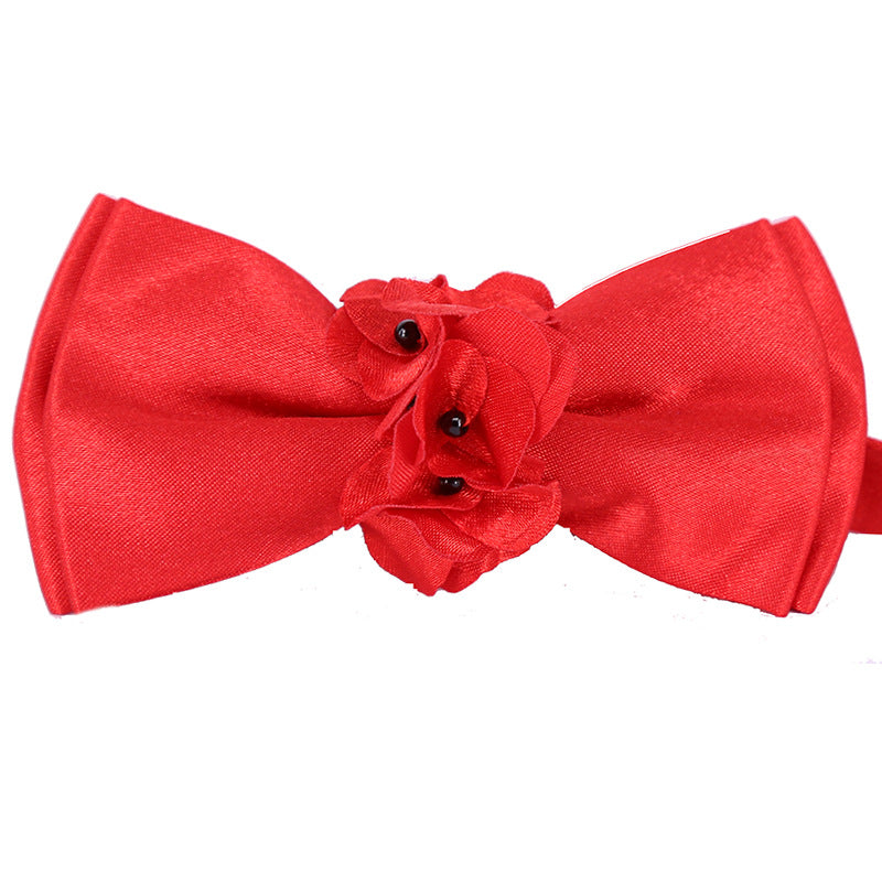 men's flower social people bow tie bow tie handmade bow tie authentic male bow tie man wedding wedding red