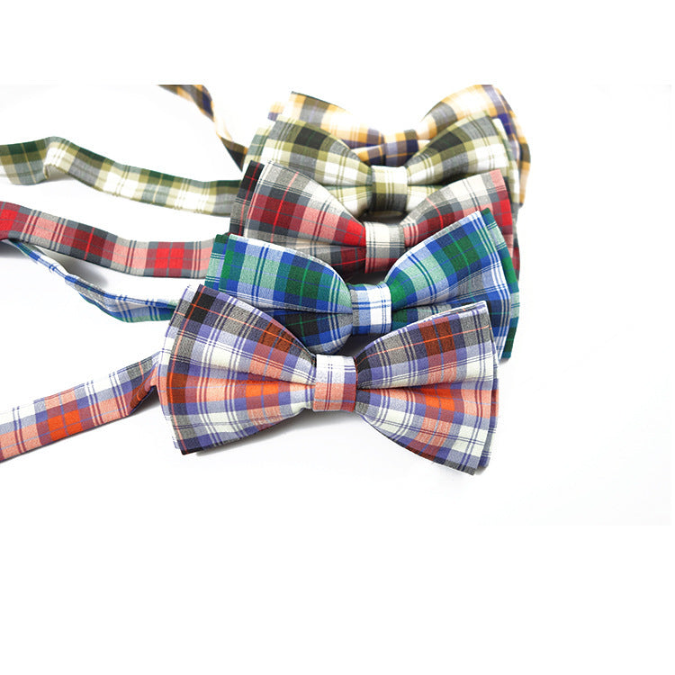 Check Bow Tie Red Green Men's Suit Pocket Towel Adult Bow Tie Bow Bow Factory Direct