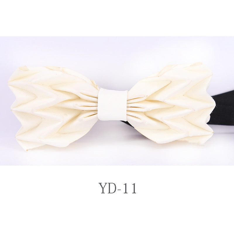 hand-folded, origami, bow tie, washed kraft paper, men's business shirt, bow tie, party collar flowers