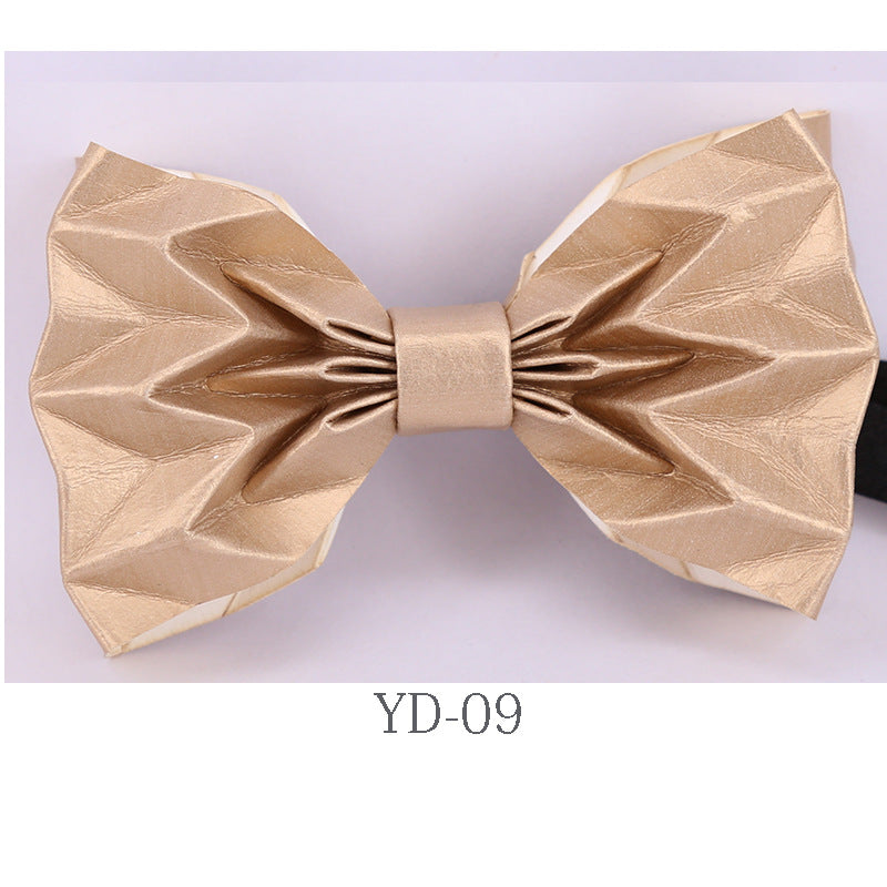 hand-folded, origami, bow tie, washed kraft paper, men's business shirt, bow tie, party collar flowers