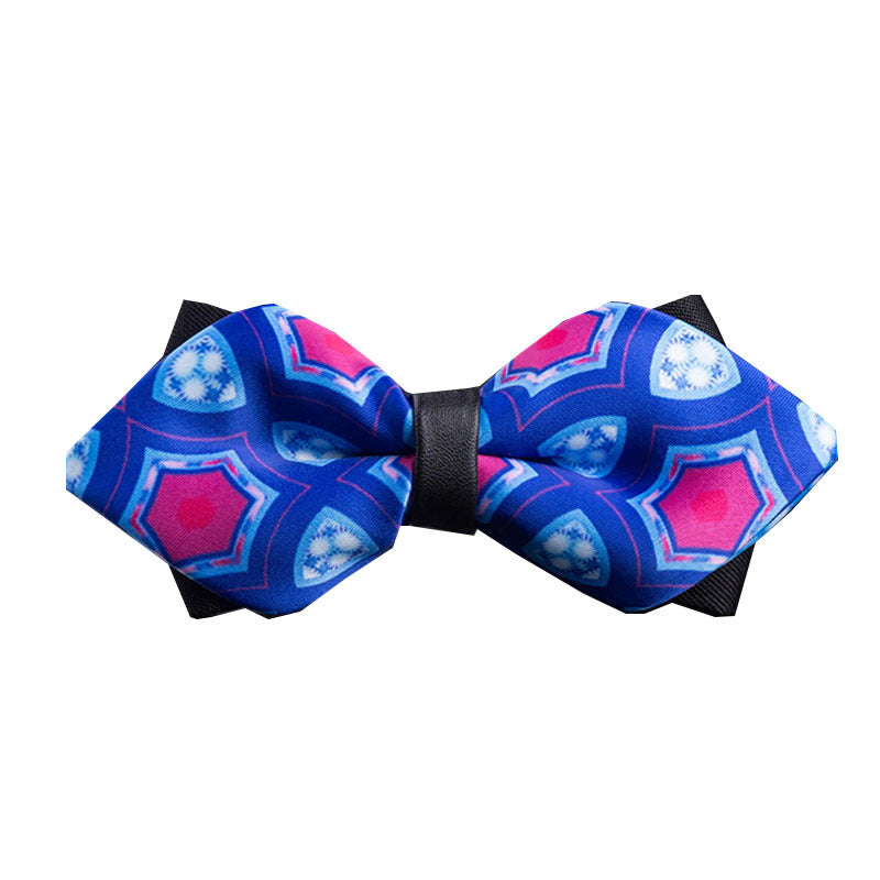 sharp angle bow tie wedding polyester silk bow tie men's solid color men's bow tie children's multi-color spot wholesale