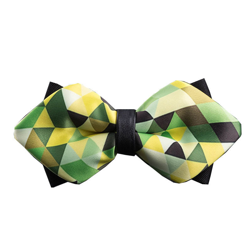 sharp angle bow tie wedding polyester silk bow tie men's solid color men's bow tie children's multi-color spot wholesale