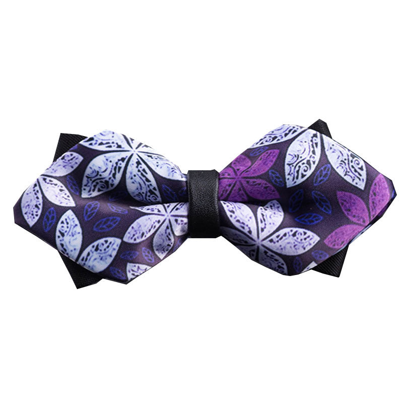 sharp angle bow tie wedding polyester silk bow tie men's solid color men's bow tie children's multi-color spot wholesale