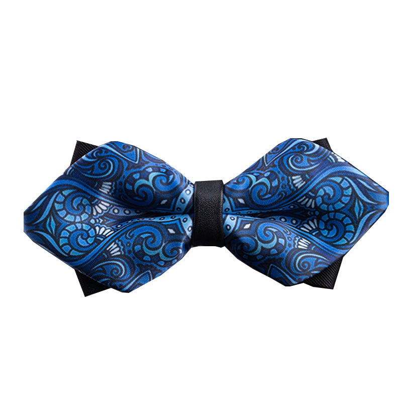 sharp angle bow tie wedding polyester silk bow tie men's solid color men's bow tie children's multi-color spot wholesale