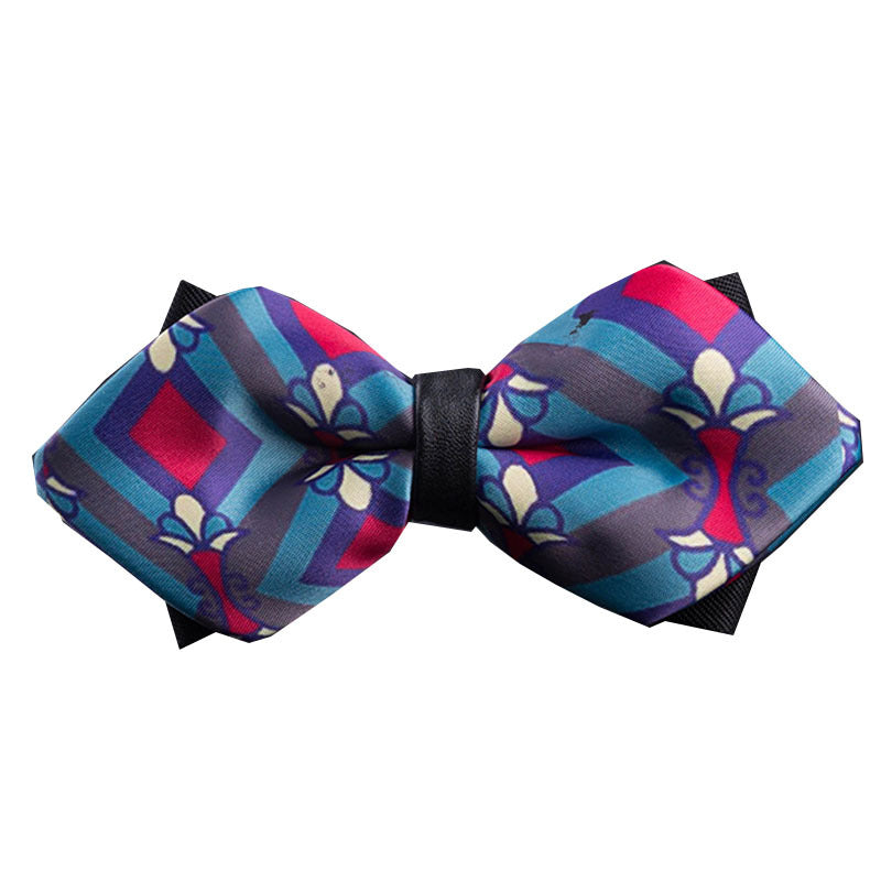 sharp angle bow tie wedding polyester silk bow tie men's solid color men's bow tie children's multi-color spot wholesale