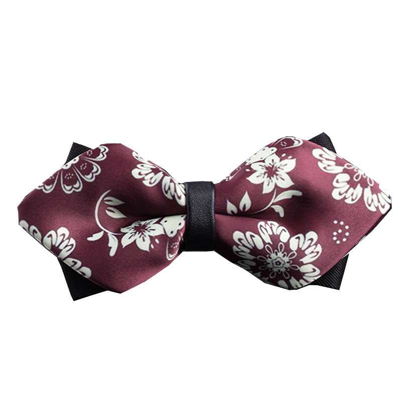 sharp angle bow tie wedding polyester silk bow tie men's solid color men's bow tie children's multi-color spot wholesale