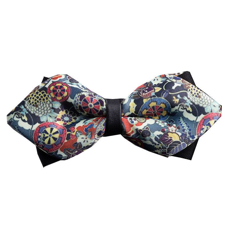 sharp angle bow tie wedding polyester silk bow tie men's solid color men's bow tie children's multi-color spot wholesale