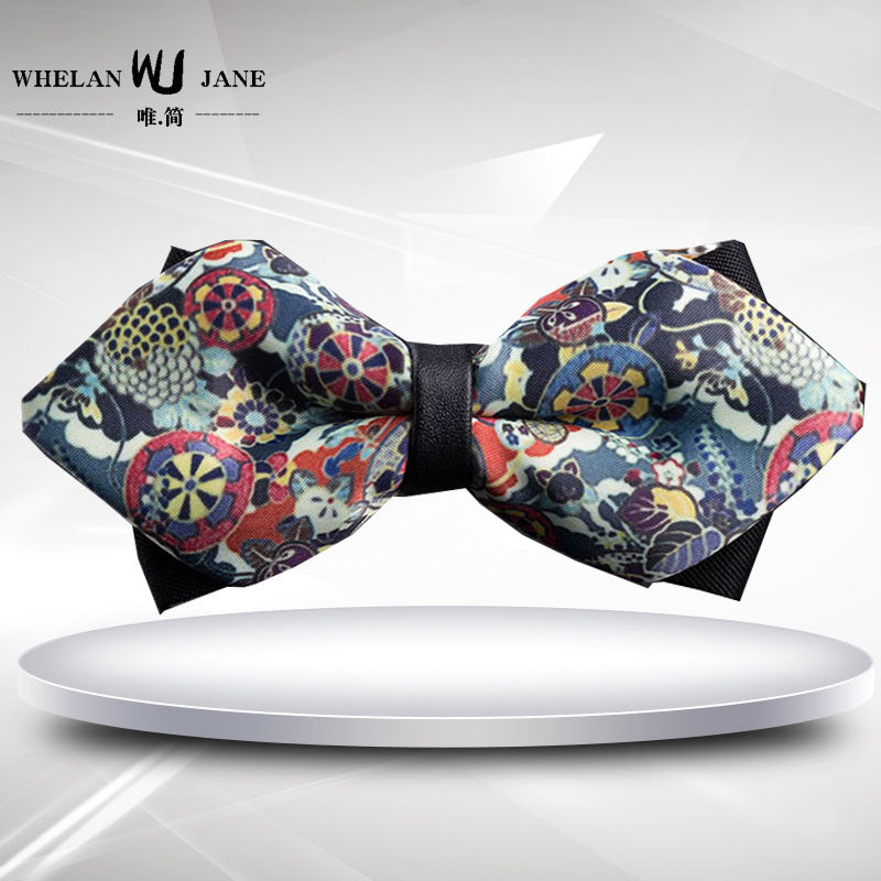 sharp angle bow tie wedding polyester silk bow tie men's solid color men's bow tie children's multi-color spot wholesale