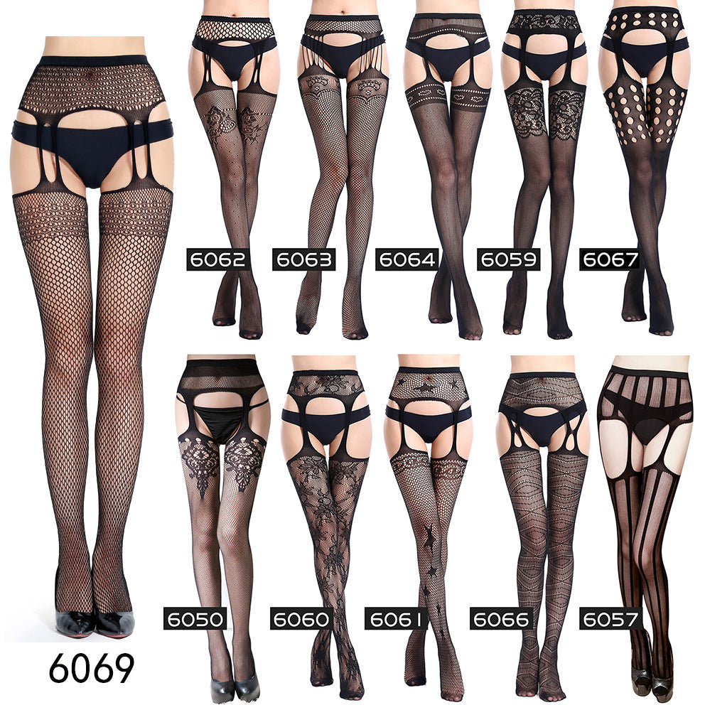 Yue Die, a generation of erotic underwear, hollow suspenders, jacquard pants, leggings, pantyhose, large mesh, fishnet socks, Europe and the United States