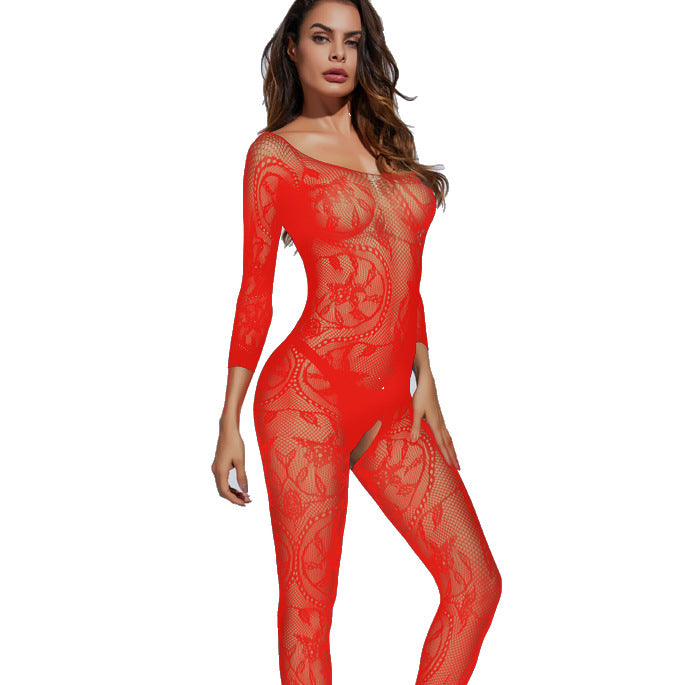 Yue Die's popular women's erotic underwear, European and American pajamas, Amazon sexy dragon, open stockings, onesies, 606