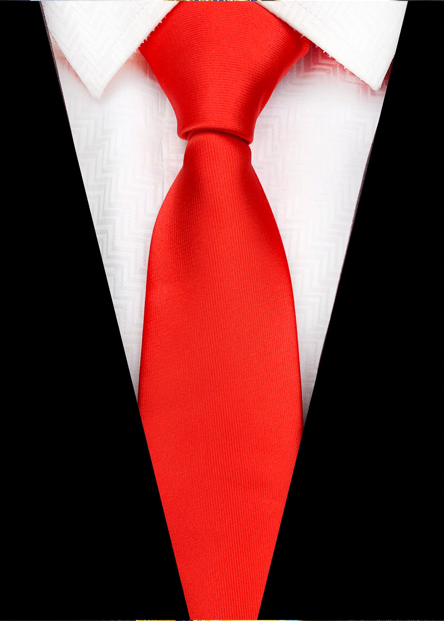 Howwide Classic Men's Ties Jacquard Woven Necktie Formal Tie Solid Color Red