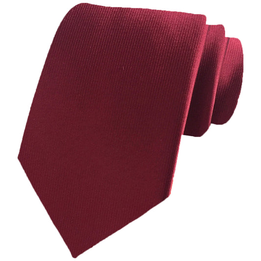 Howwide Classic Men's Ties Jacquard Woven Necktie Formal Tie Solid Color Burgundy