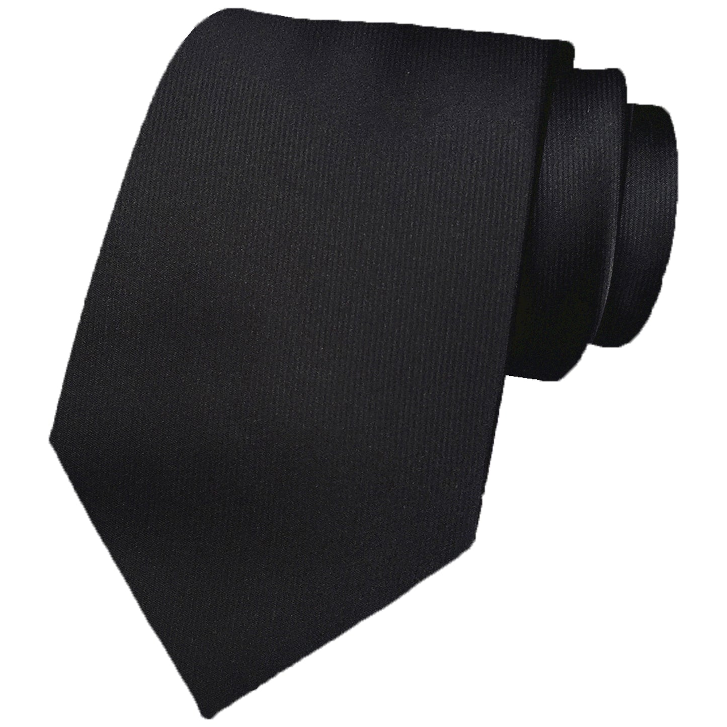 Howwide Classic Men's Ties Jacquard Woven Necktie Formal Tie Solid Color Black