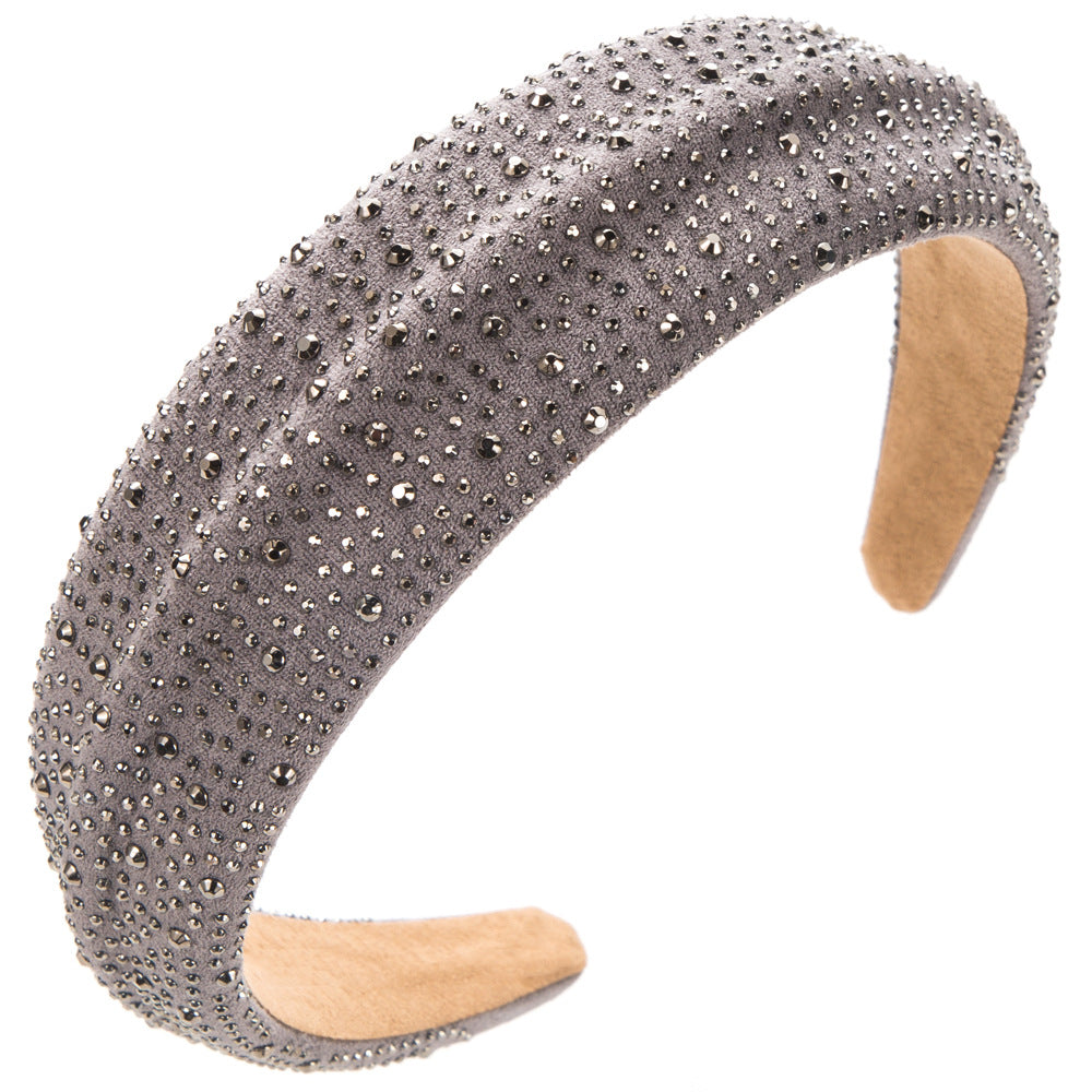 Heming headbands are fashionable, starry wide-brimmed rhinestone headbands, elegant temperament, Internet celebrities, out-of-the-box jewelry, spot wholesale