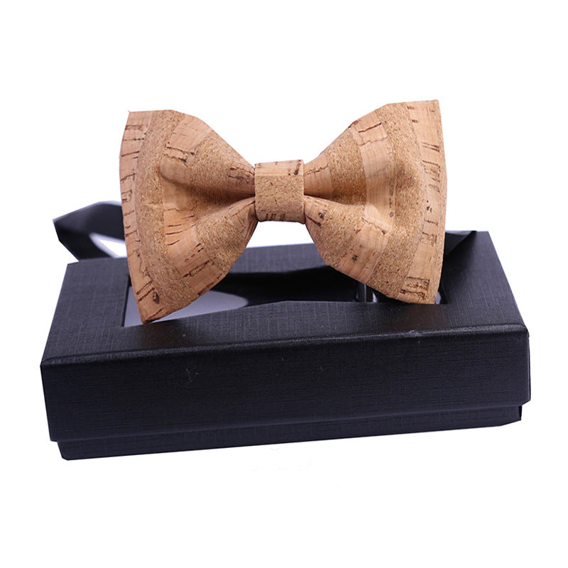 men's wood grain bow tie casual sawdust bow wedding dress host show shirt collar flower